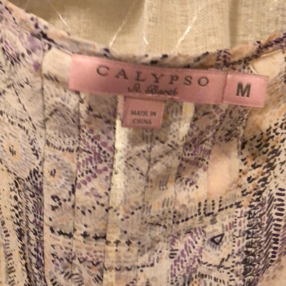 Calypso St Barth Sheer Blouse size Medium - Picture 3 of 7
